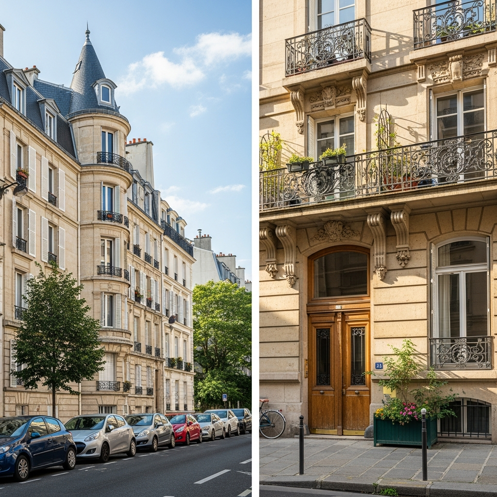 Vue de la rue de Paris à Montreuil avec des immeubles locatifs et des studios