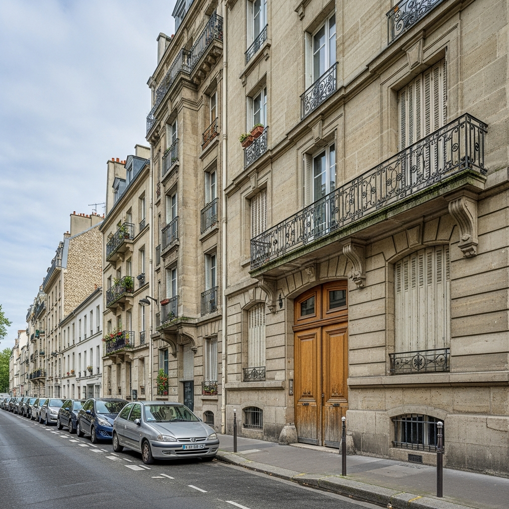 Vue d'un appartement ancien à Montreuil avec indication des prix de l'immobilier