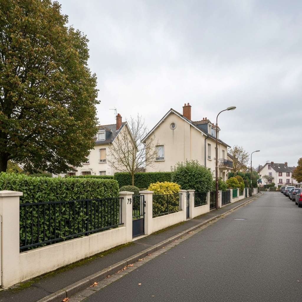 Vue de l'avenue Walwein dans le quartier résidentiel de Montreuil