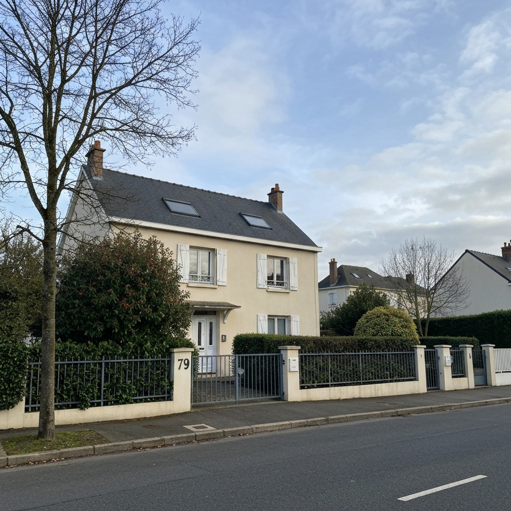 Vue aérienne des pavillons dans le quartier de Haut Montreuil