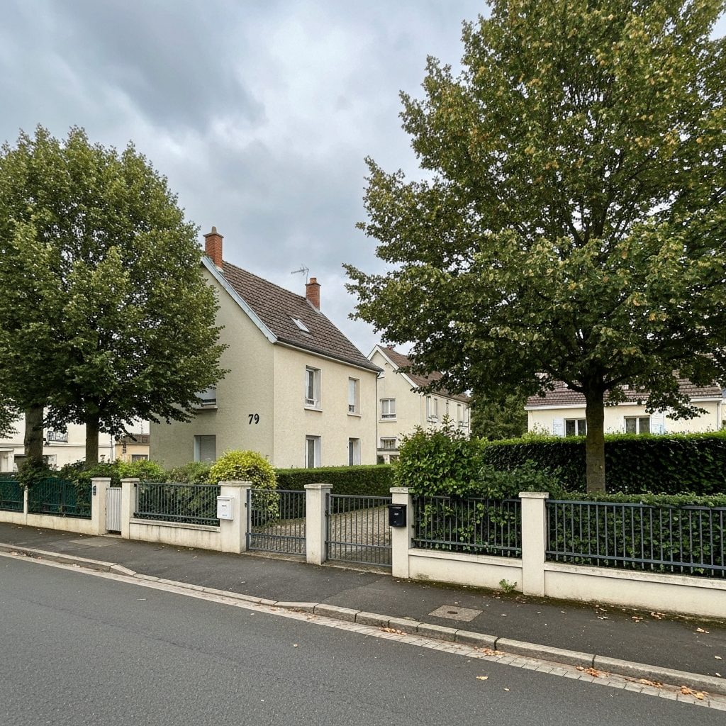 Vue du quartier Villiers Barbusse à Montreuil avec des habitants discutant