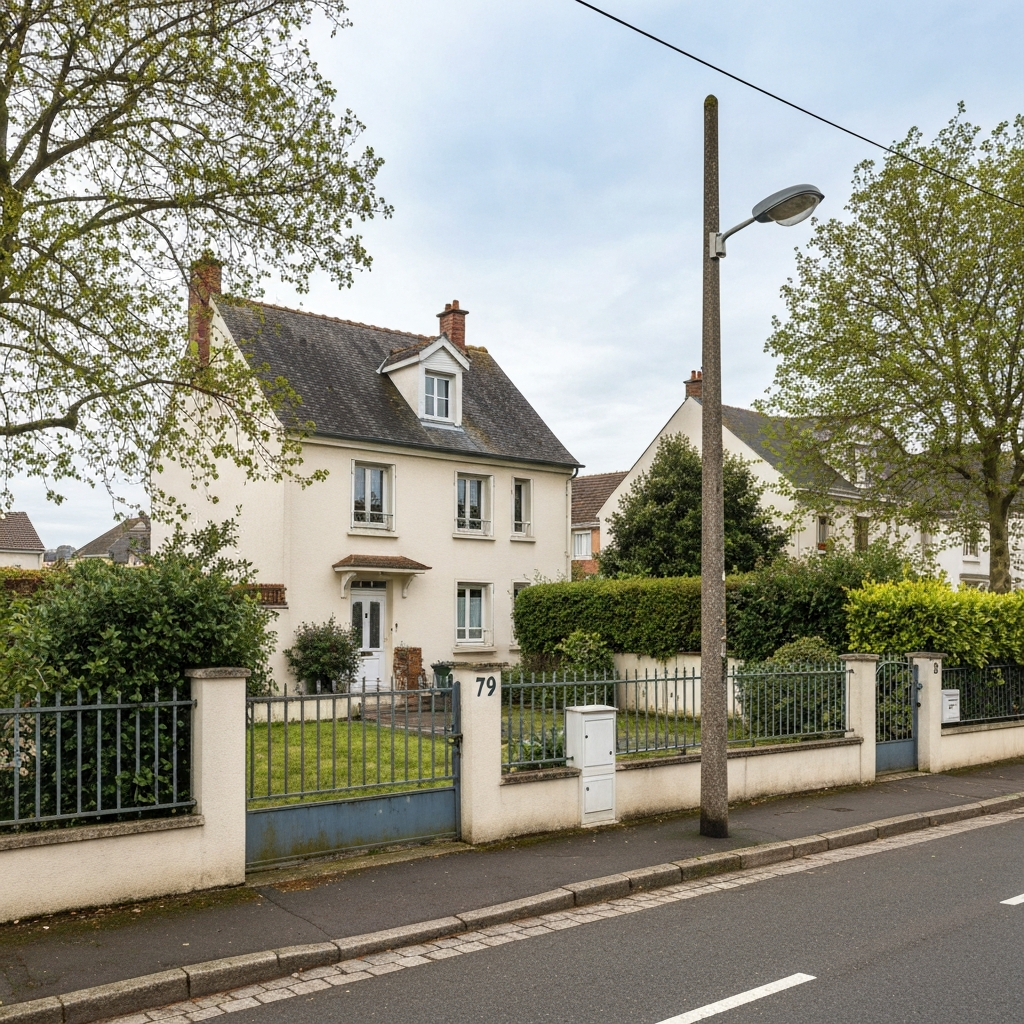 Vue extérieure d'un appartement à Montreuil, rue Robespierre, proche du métro