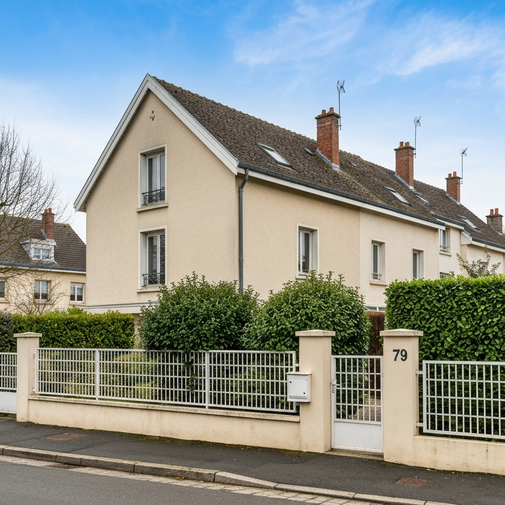 Vue du Boulevard de la Boissière à Montreuil avec indications du prix au mètre carré
