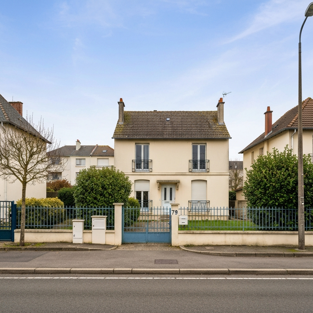 Vue aérienne du quartier Signac Murs à Pêches à Montreuil, mettant en évidence les zones résidentielles et les espaces verts