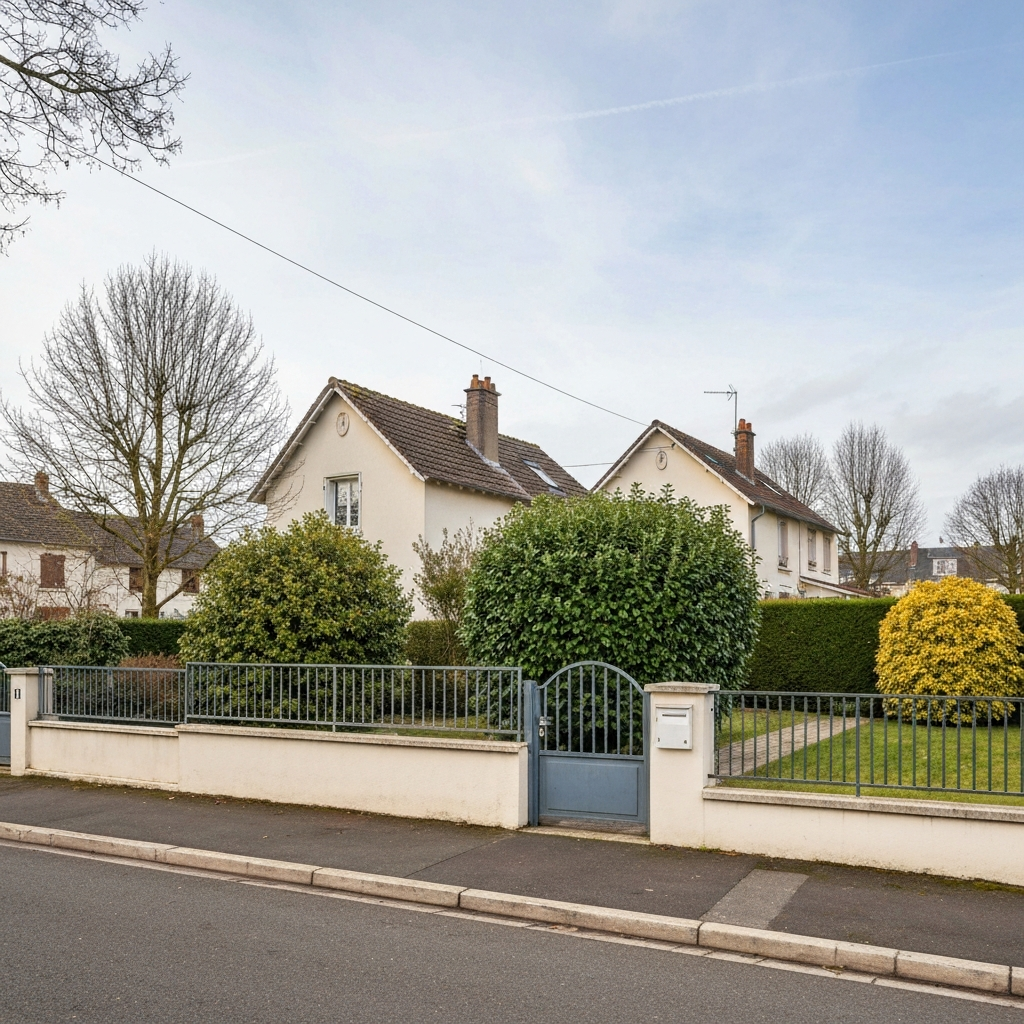 Vue aérienne du quartier recherché de Bas Montreuil avec plusieurs maisons