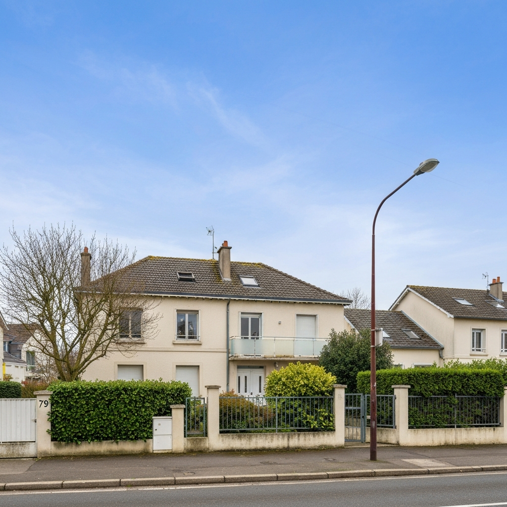 Vue aérienne des maisons dans le secteur de la rue de Vincennes à Montreuil
